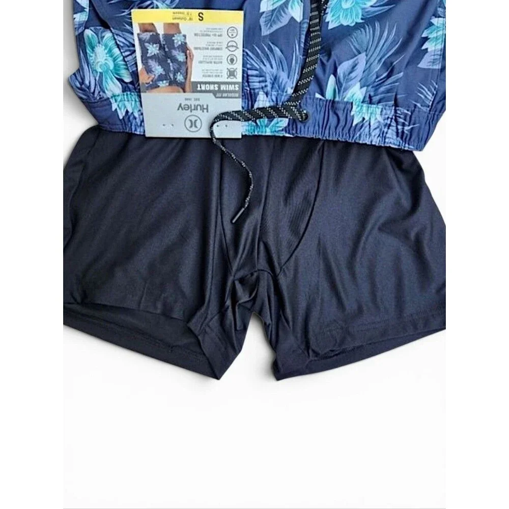 Hurley Men's Navy Hawaiian Swim Trunks Lined Shorts Size Small Tropical Summer - Picture 8 of 11